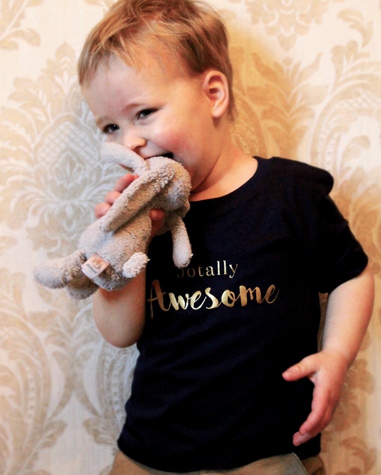 Jotally Personalised Baby Tee Navy / Gold