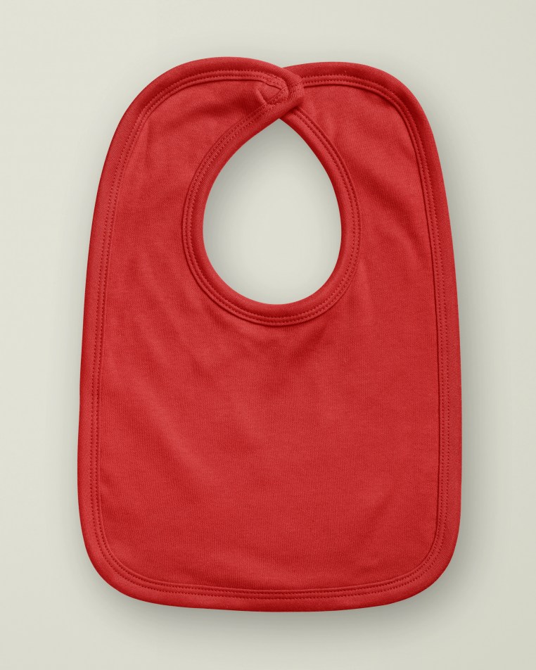 Star Initial Large Bib Red / White